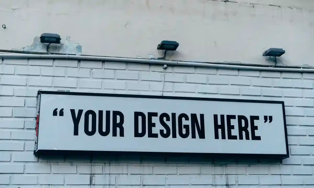 "Your design here" sign.