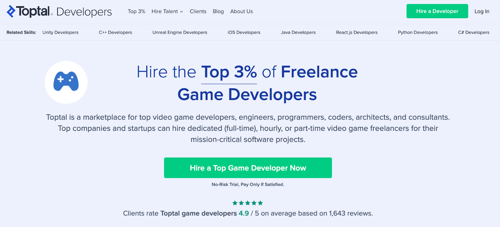 Toptal's page.