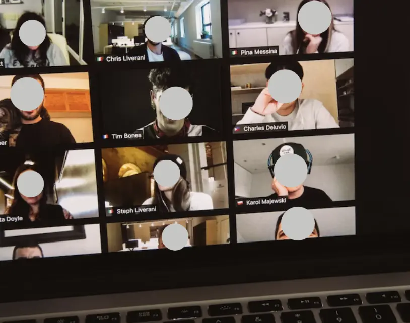 Virtual team zoom call meeting