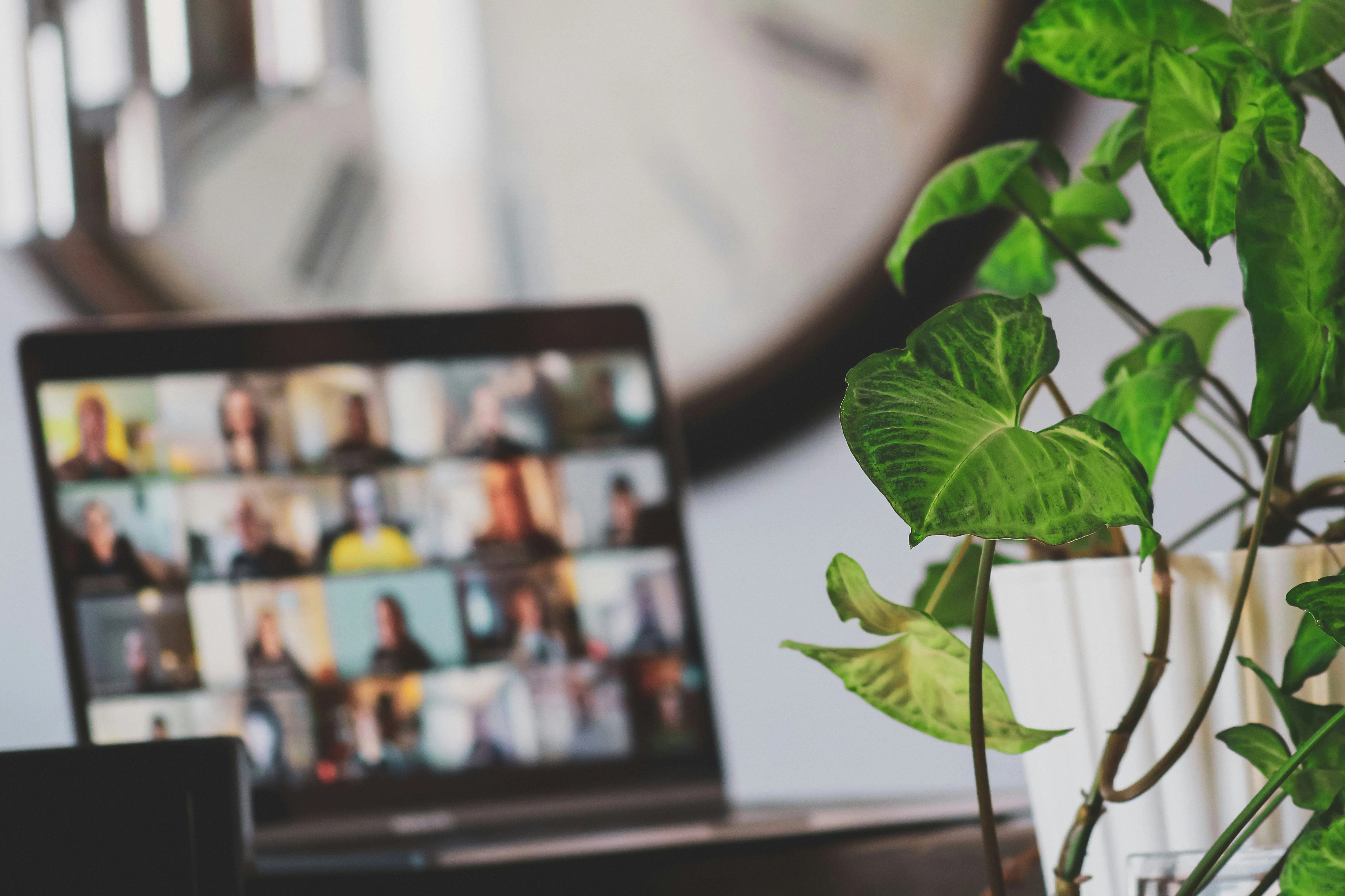 Video call on a laptop
