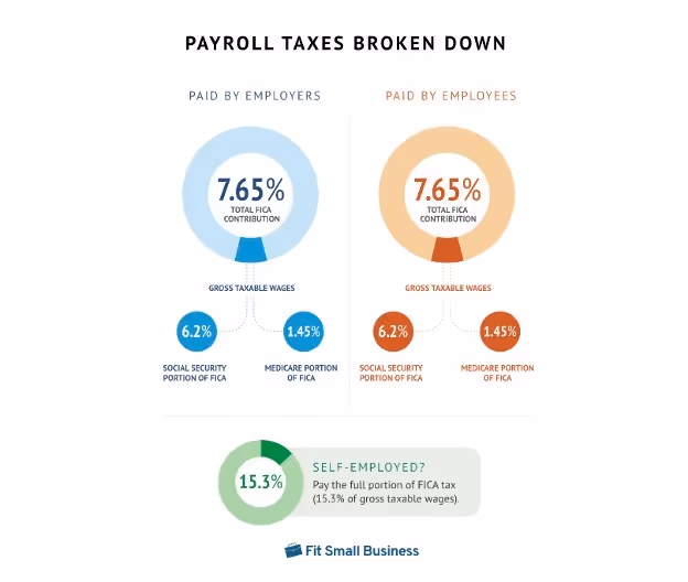 payroll taxes broken down infographic