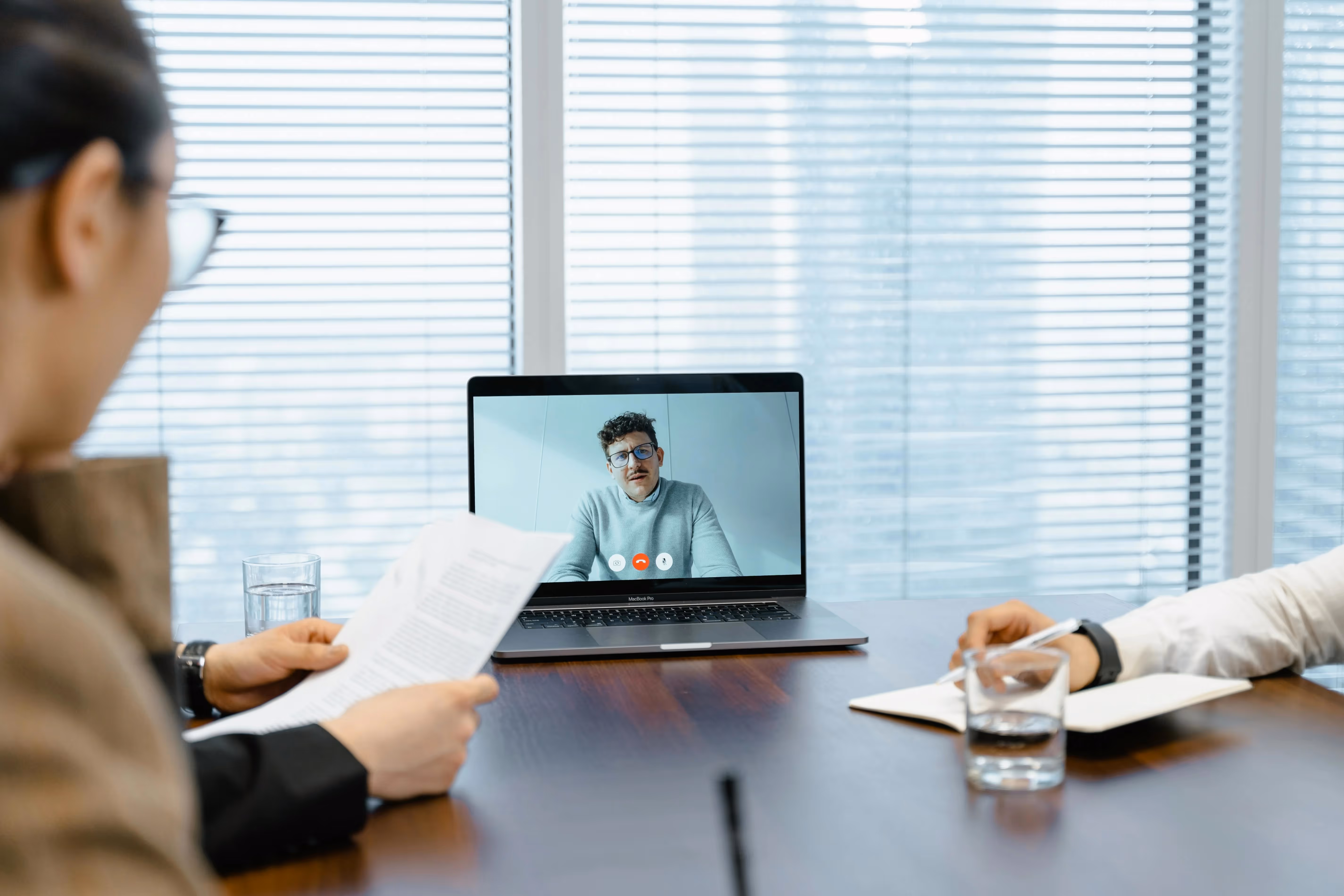 Recruiter having a videocall with a candidate.