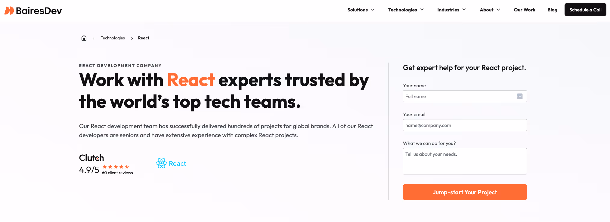 BairesDev's page.