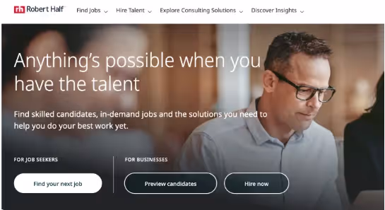 Robert Half's page.