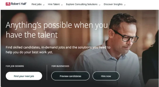 Robert Half's page.