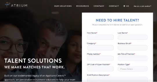 Atrium Staffing's page.