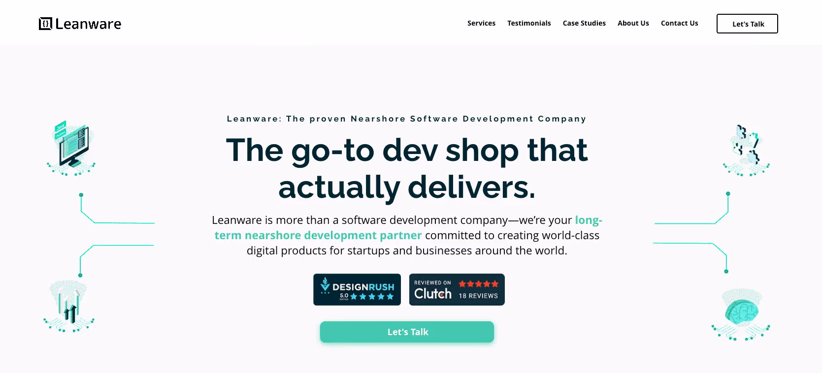 Leanware's home page.