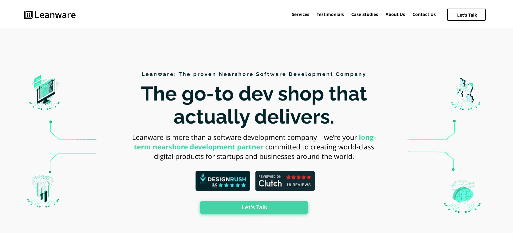 Leanware's home page.