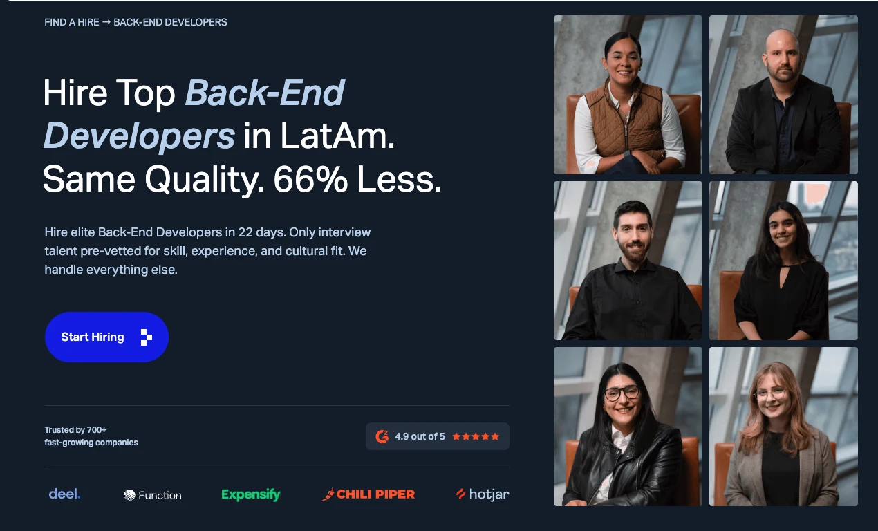 Near's back-end developers hiring page.