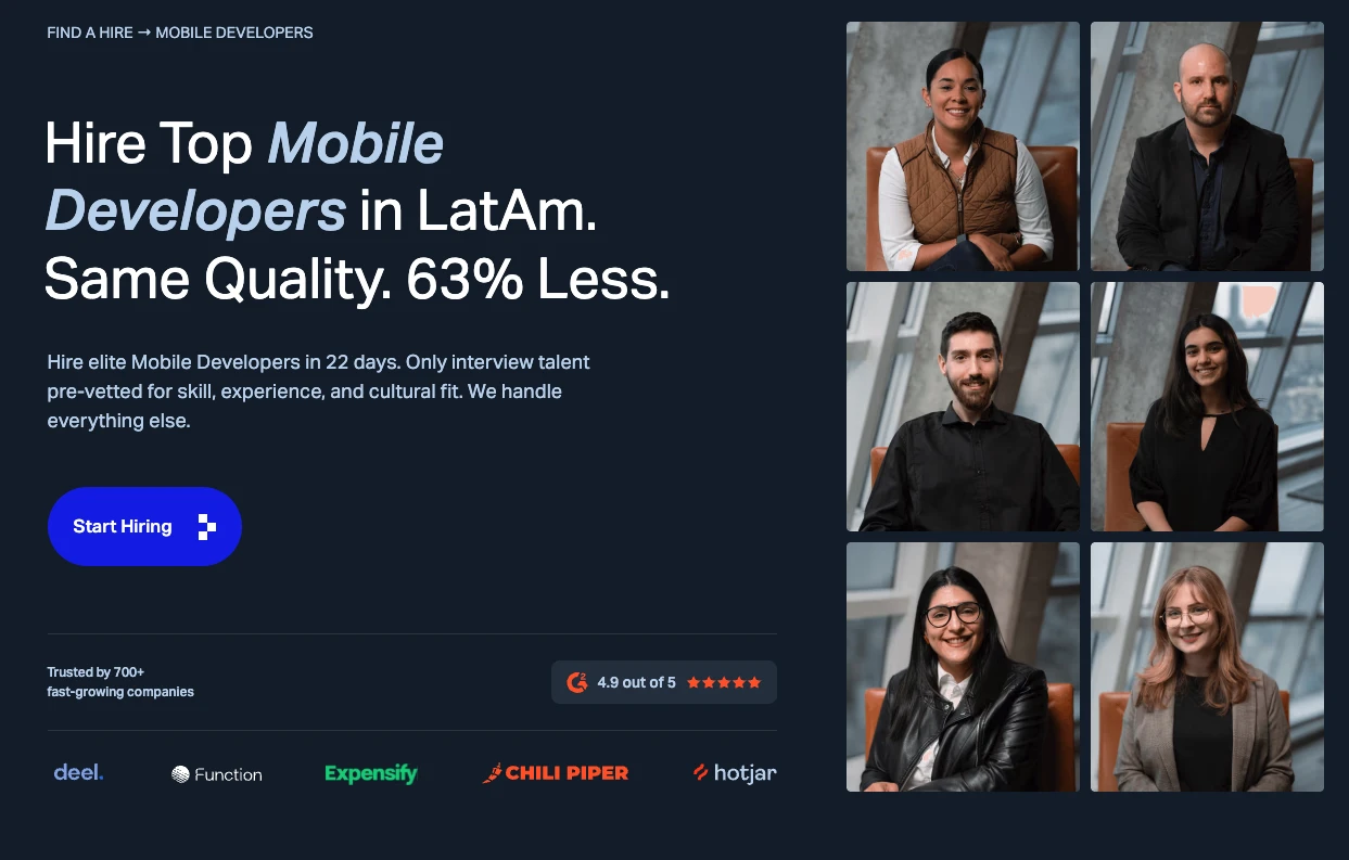 Near's mobile developers hiring page.