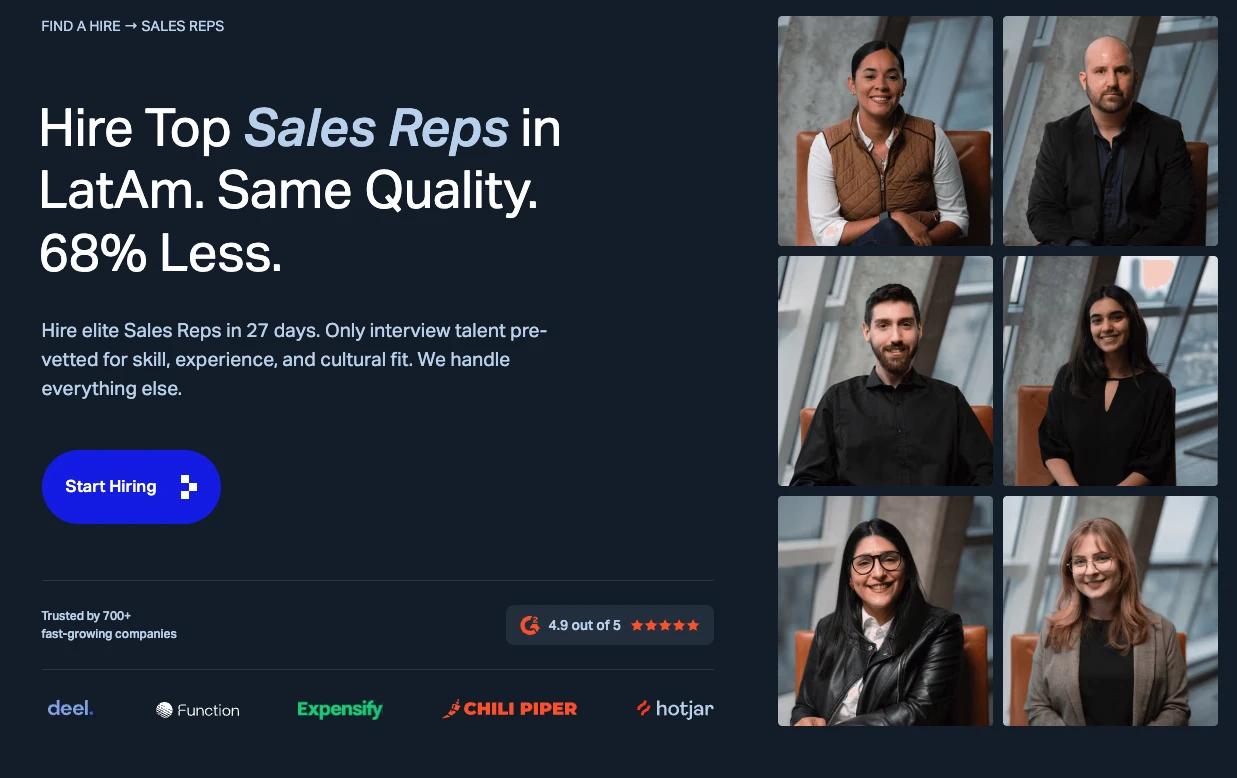 Near's sales reps hiring page.