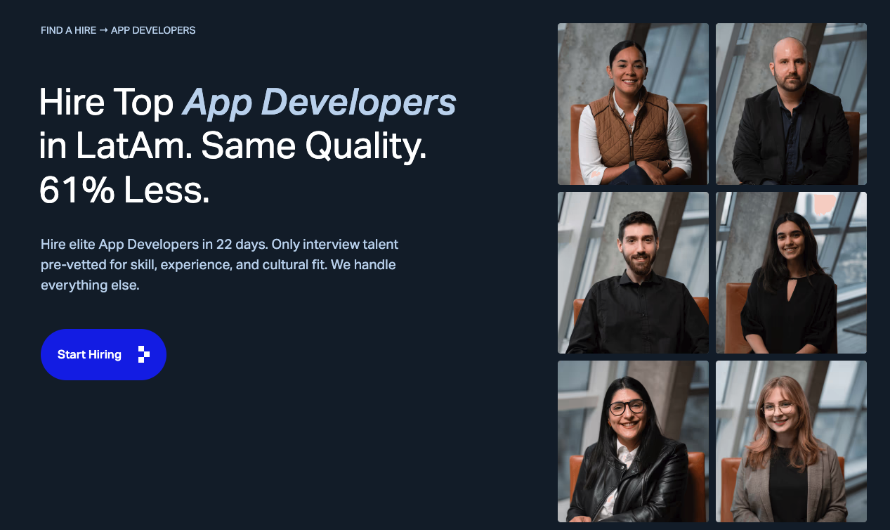 Near's hire apps developers page.