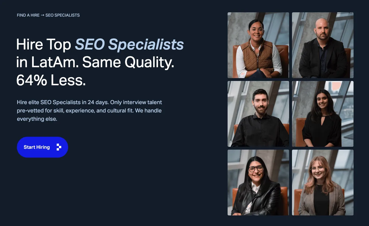 Near's hire SEO specialists page.