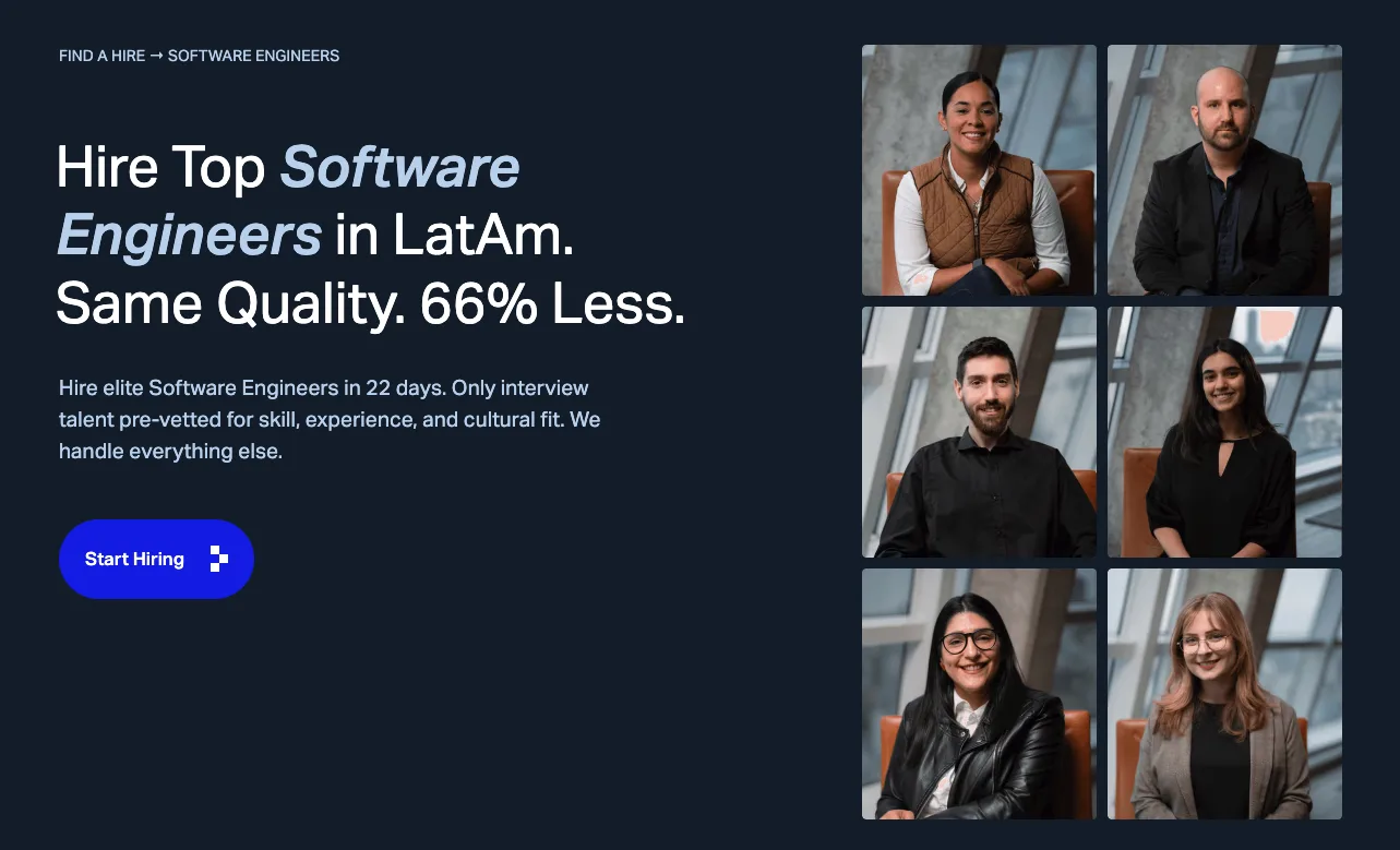 Near's hire software engineers page.