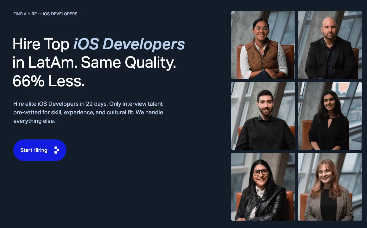 Near's hire iOS developers page.