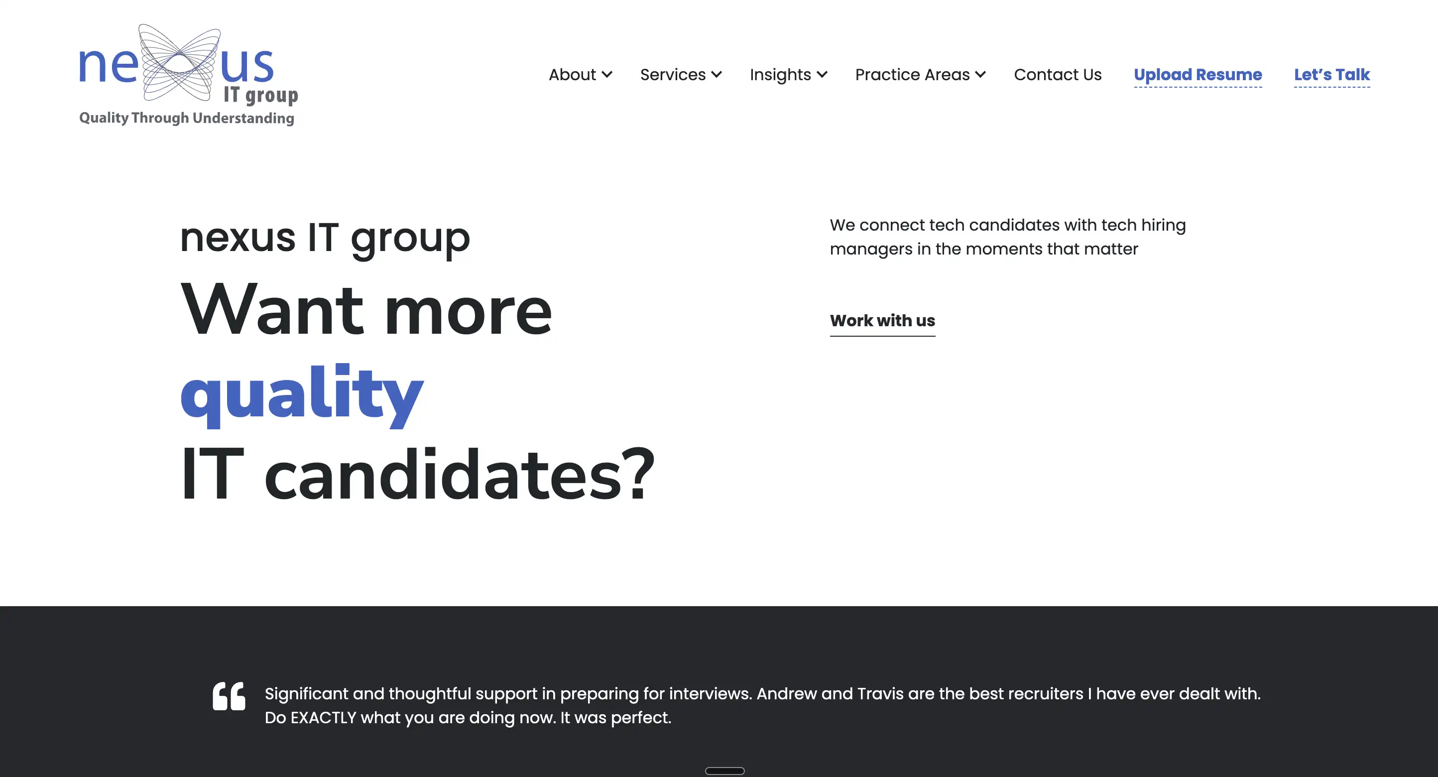 Nexus IT Group's home page.