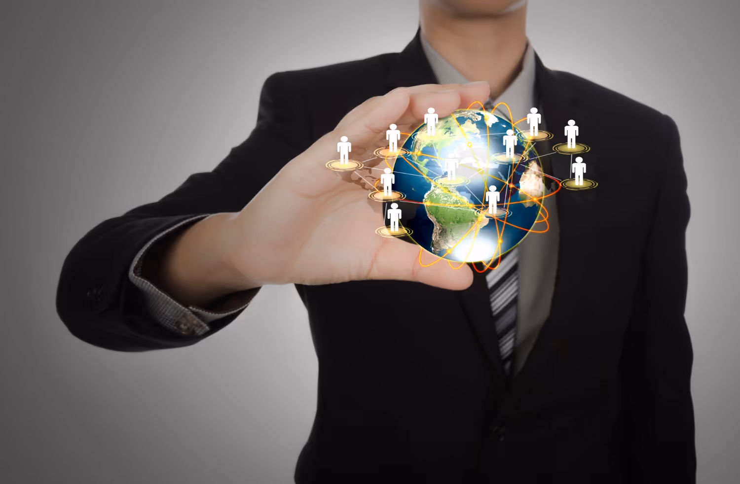 A person holding a globe, evolution, global talent pool