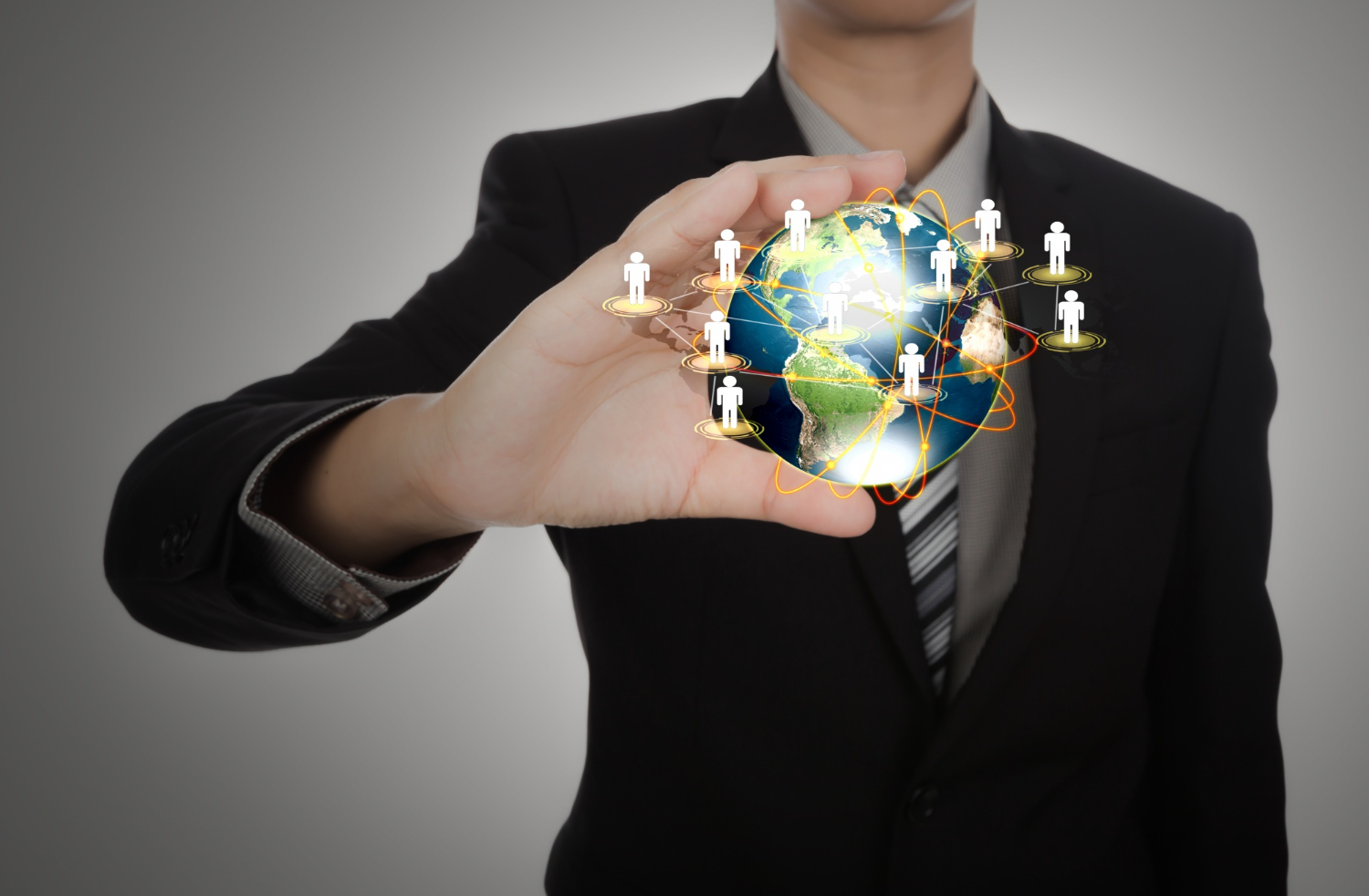 A person holding a globe, evolution, global talent pool
