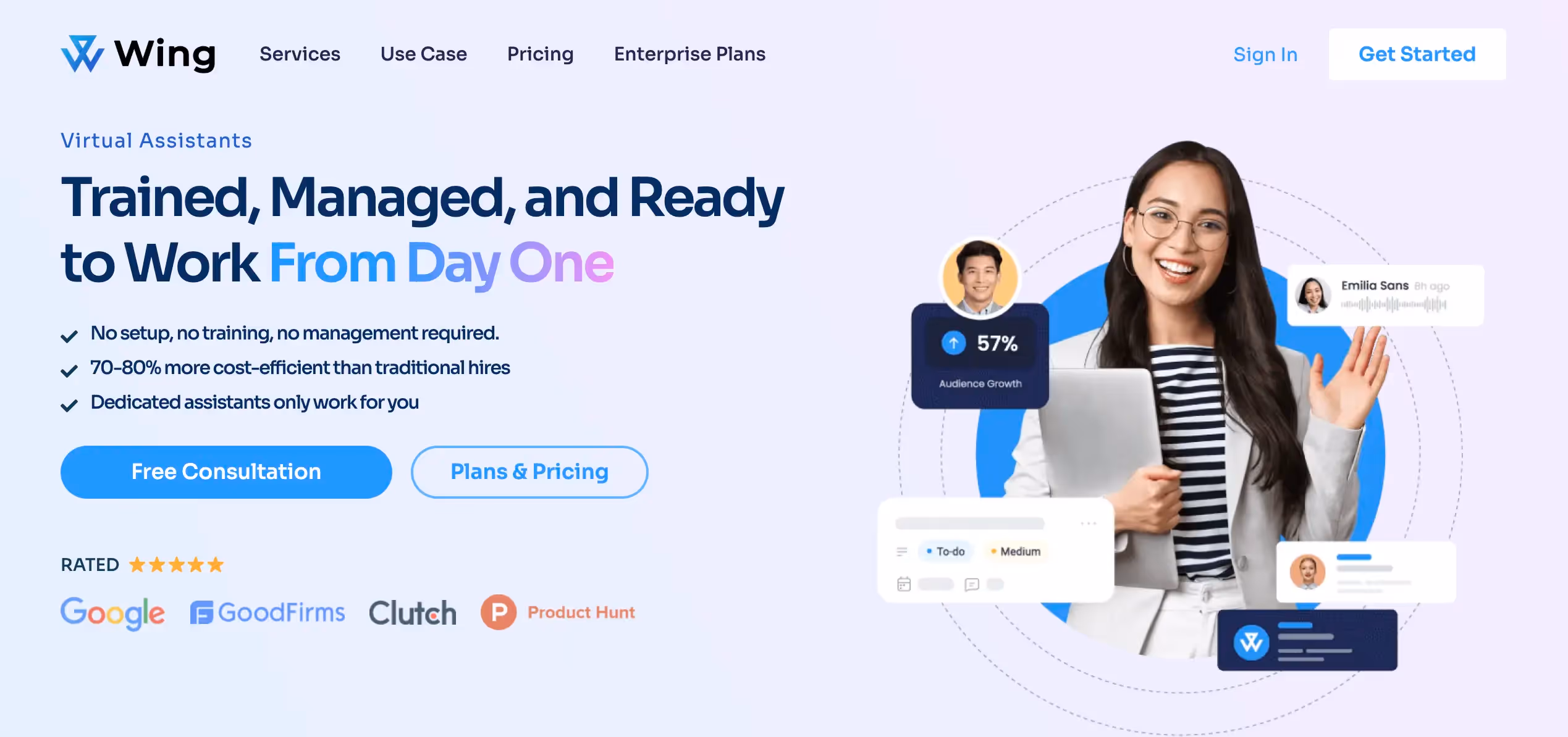 Wing Assistant's home page.