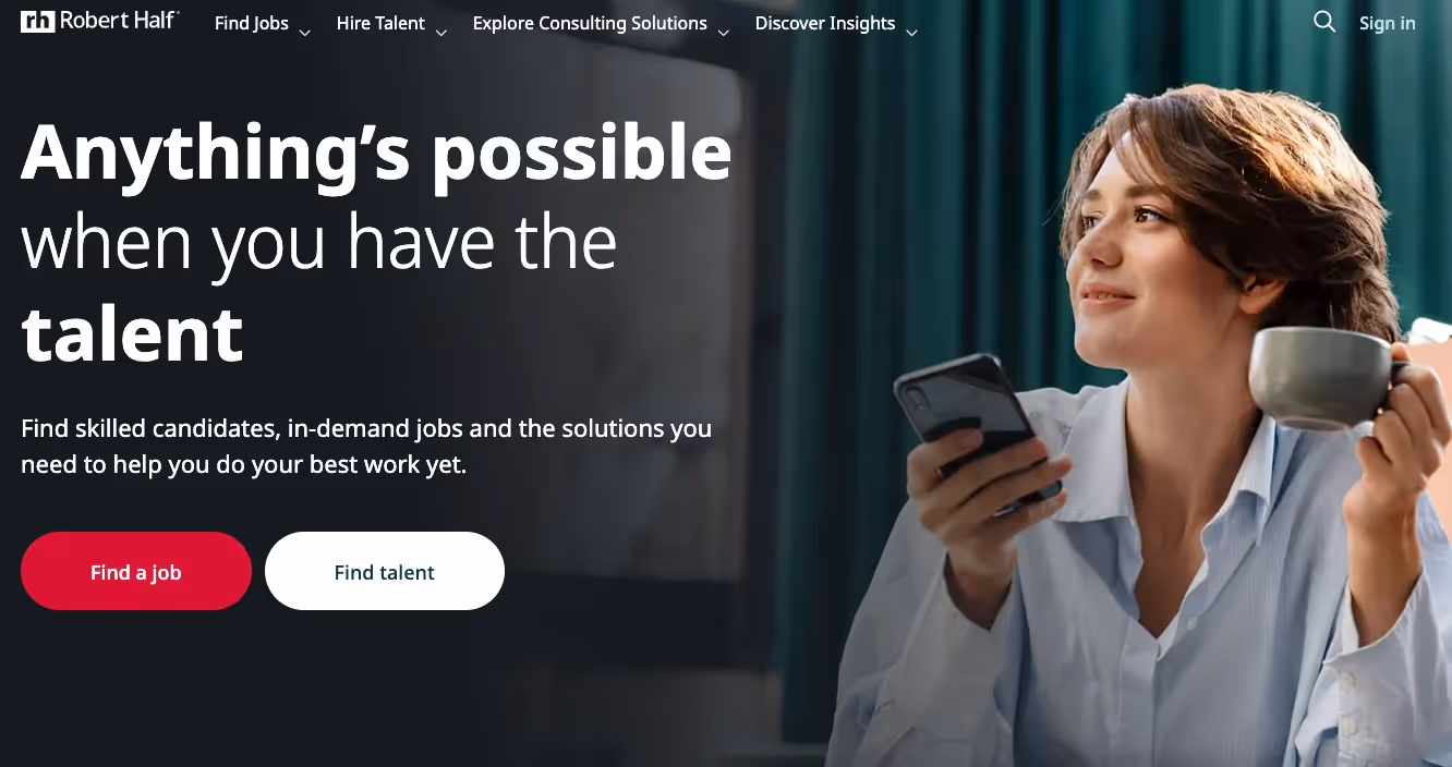 Robert Half Finance & Accounting's home page