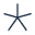 Five-pointed linear star or asterisk icon