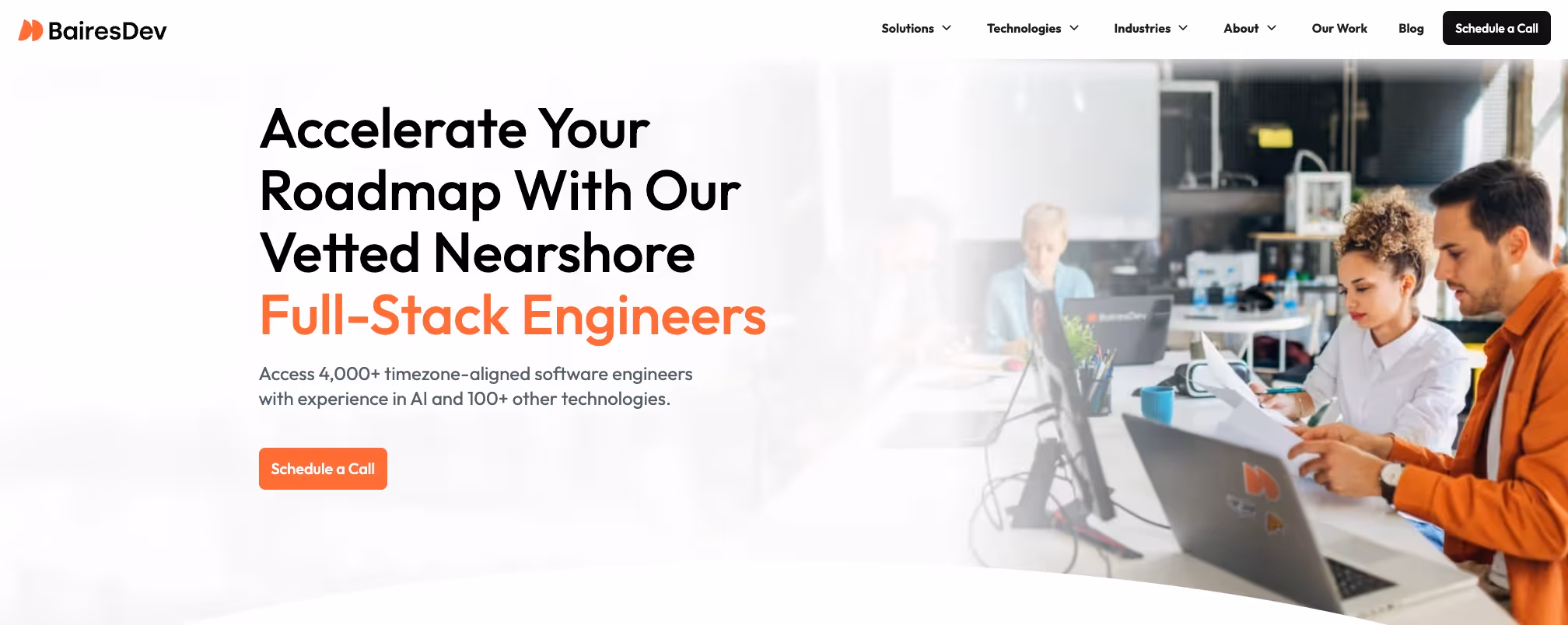 BairesDev's home page.