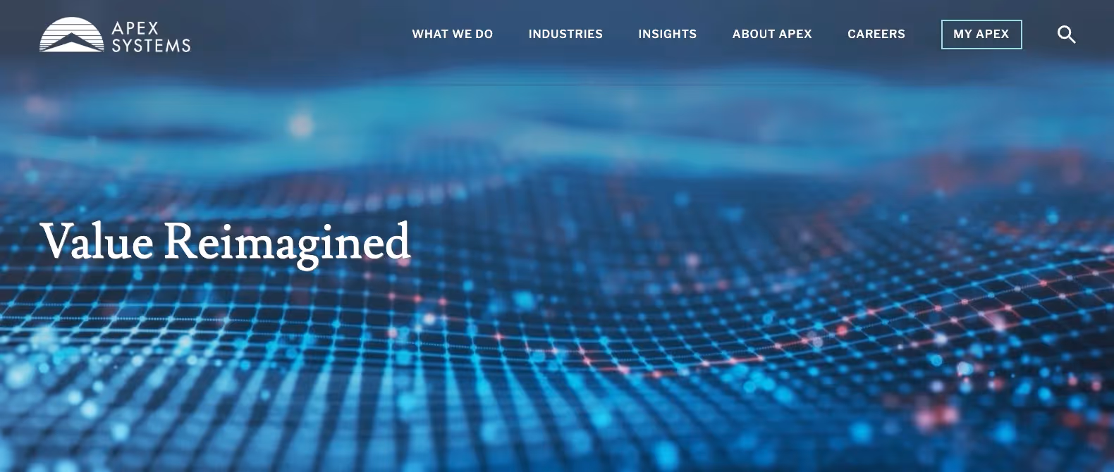 Apex Systems's home page.