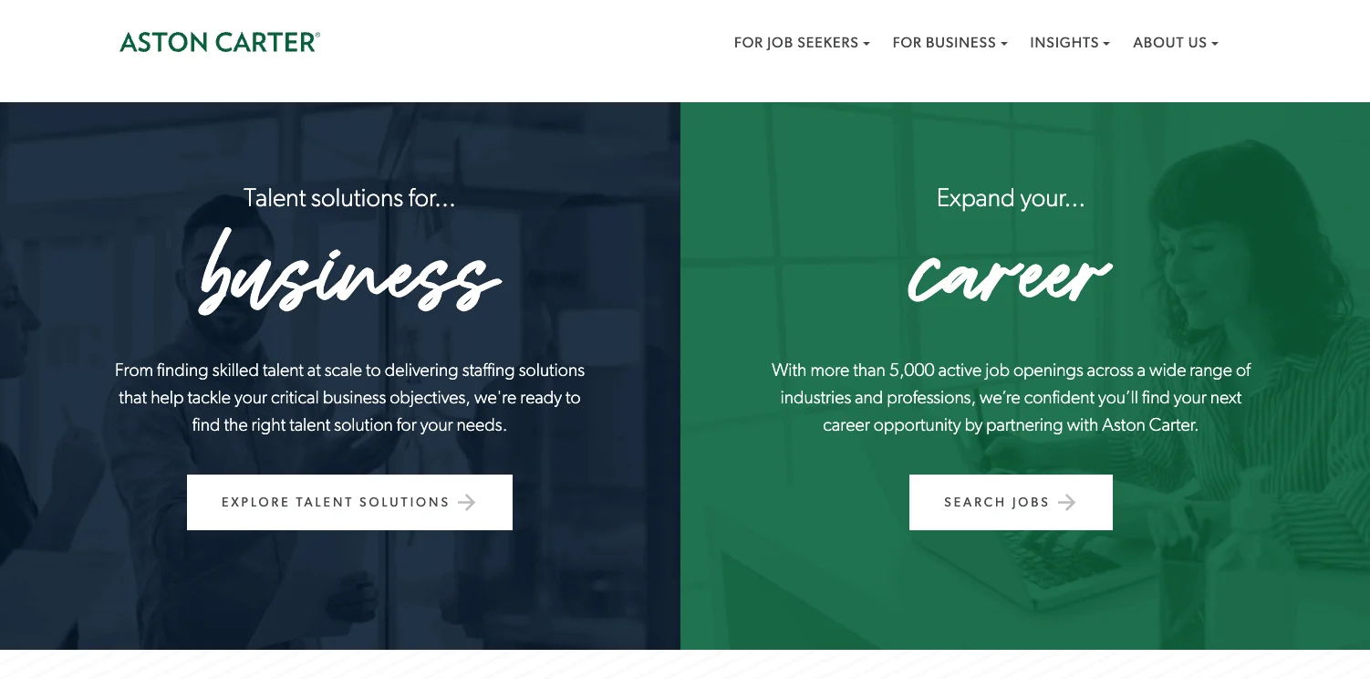 Aston Carter's home page.