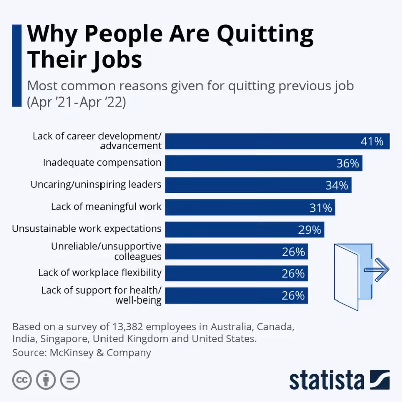 infographic about why people are quitting their jobs?