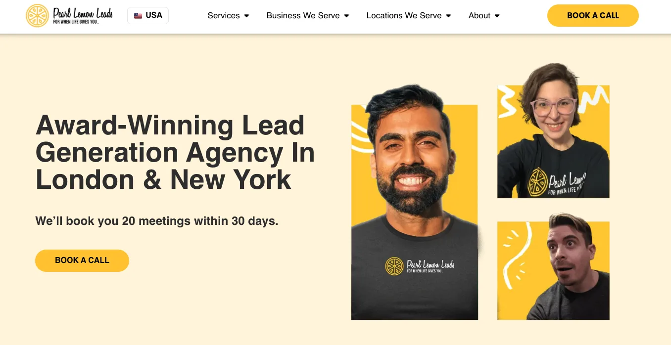Pearl Lemon Leads' home page.
