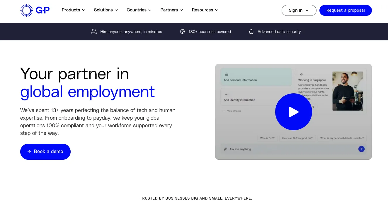 Globalization Partners' home page.