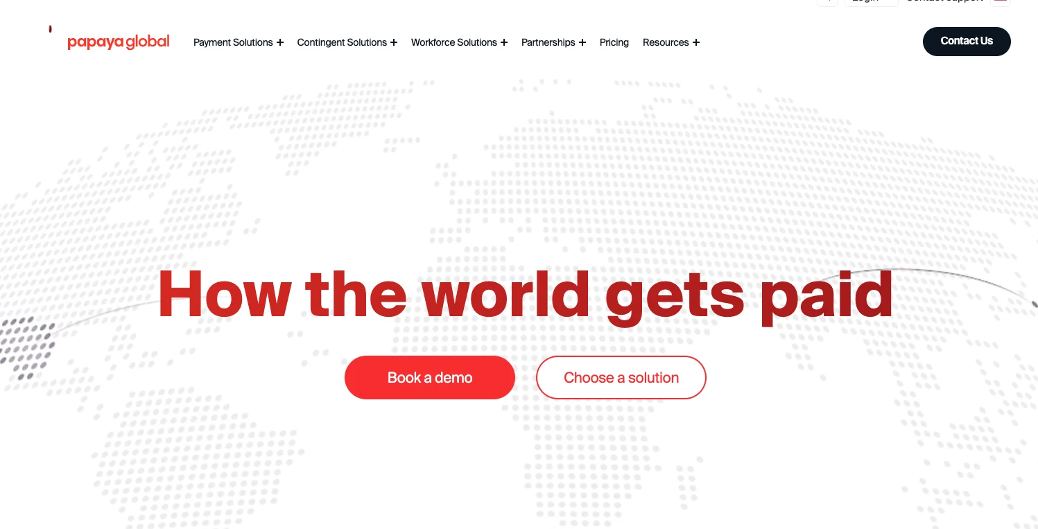 Papaya Global's home page.