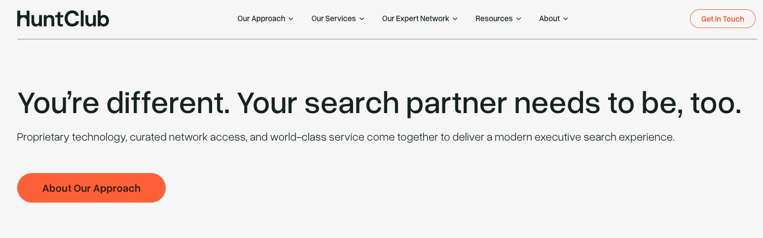 Hunt Club's home page.