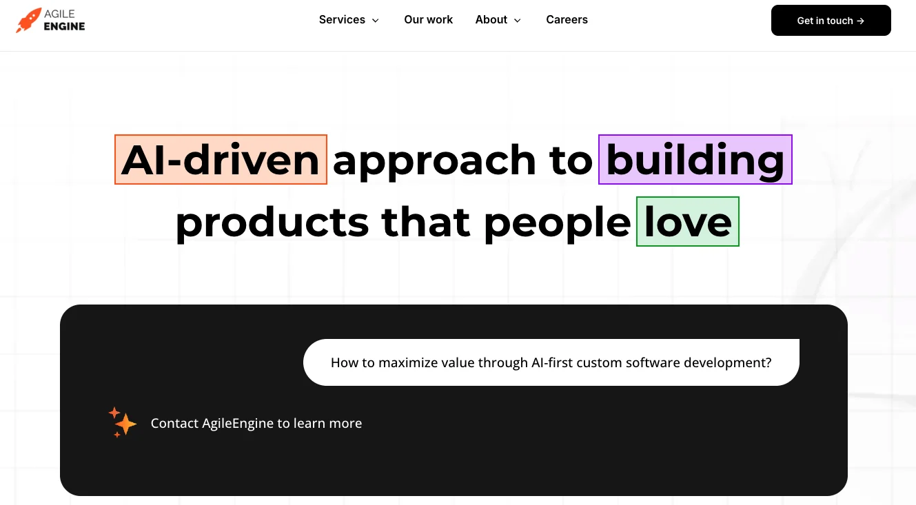 AgileEngine's home page.