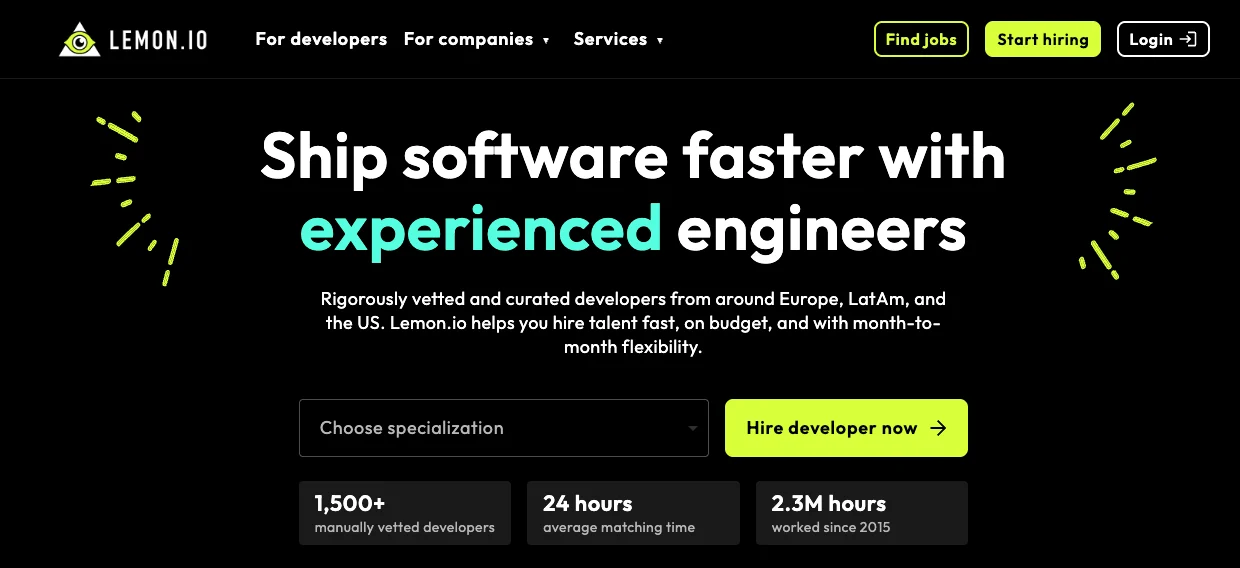 Lemon.io's home page.