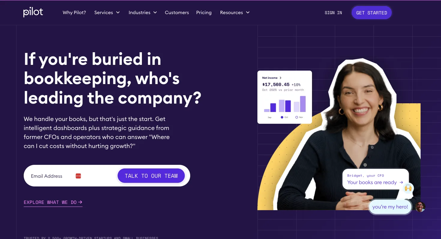 Pilot's home page.