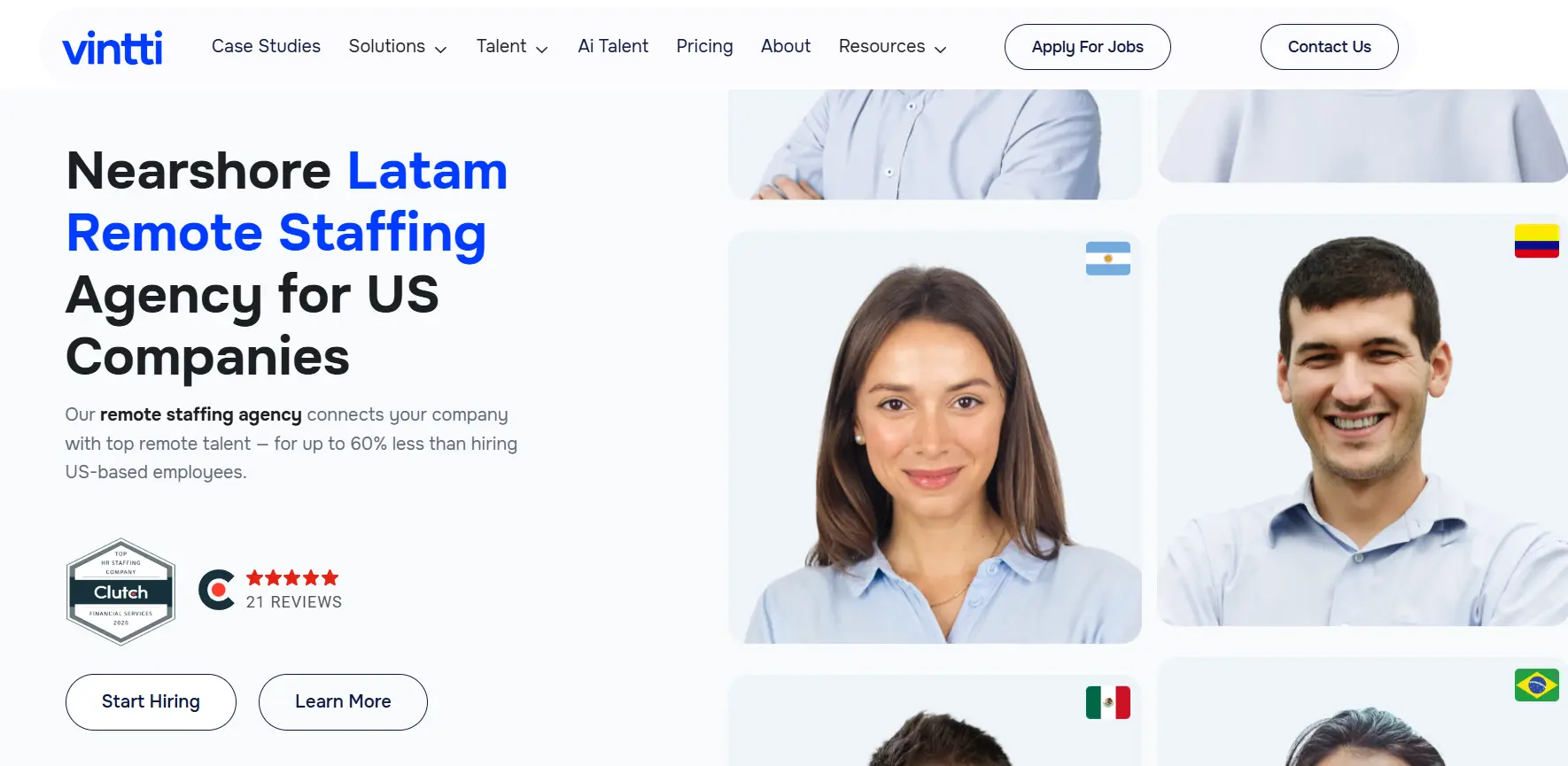 Vintti homepage