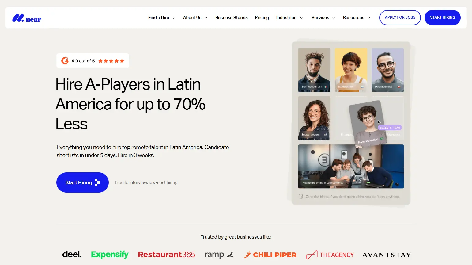 Hire With Near homepage
