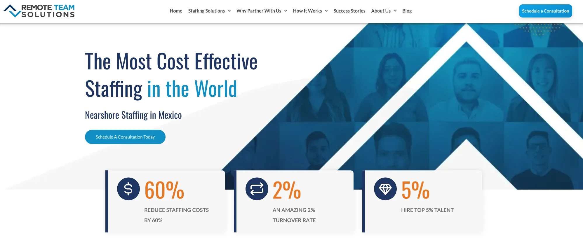 Remote Team Solutions' home page.