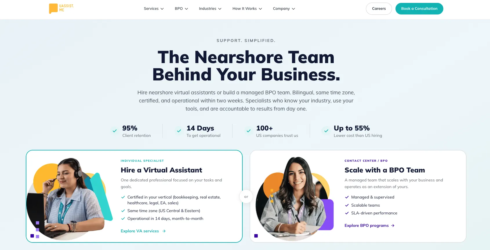 UAssist.ME's home page.