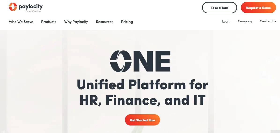 Paylocity's home page.
