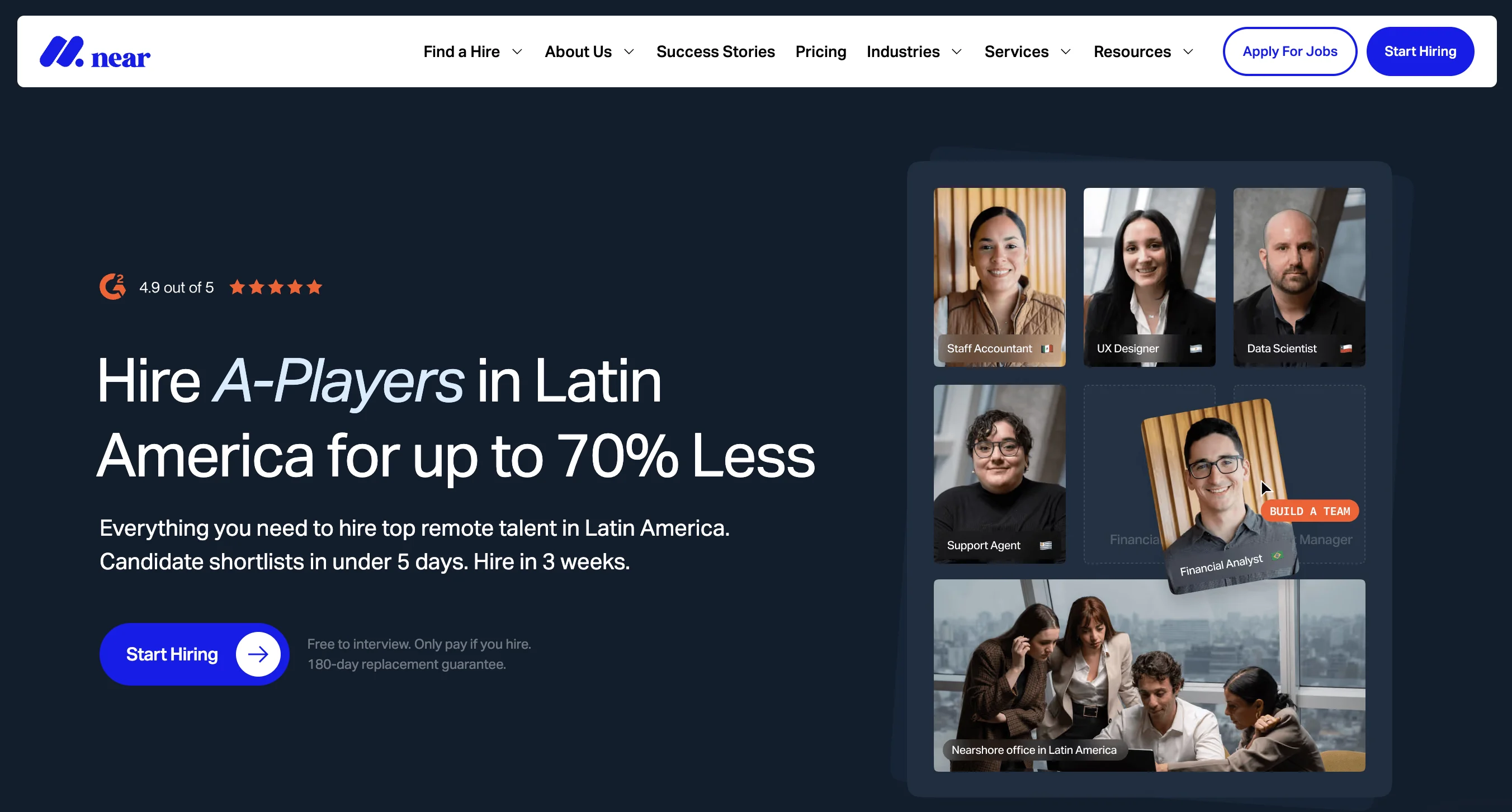 Hire With Near's home page.