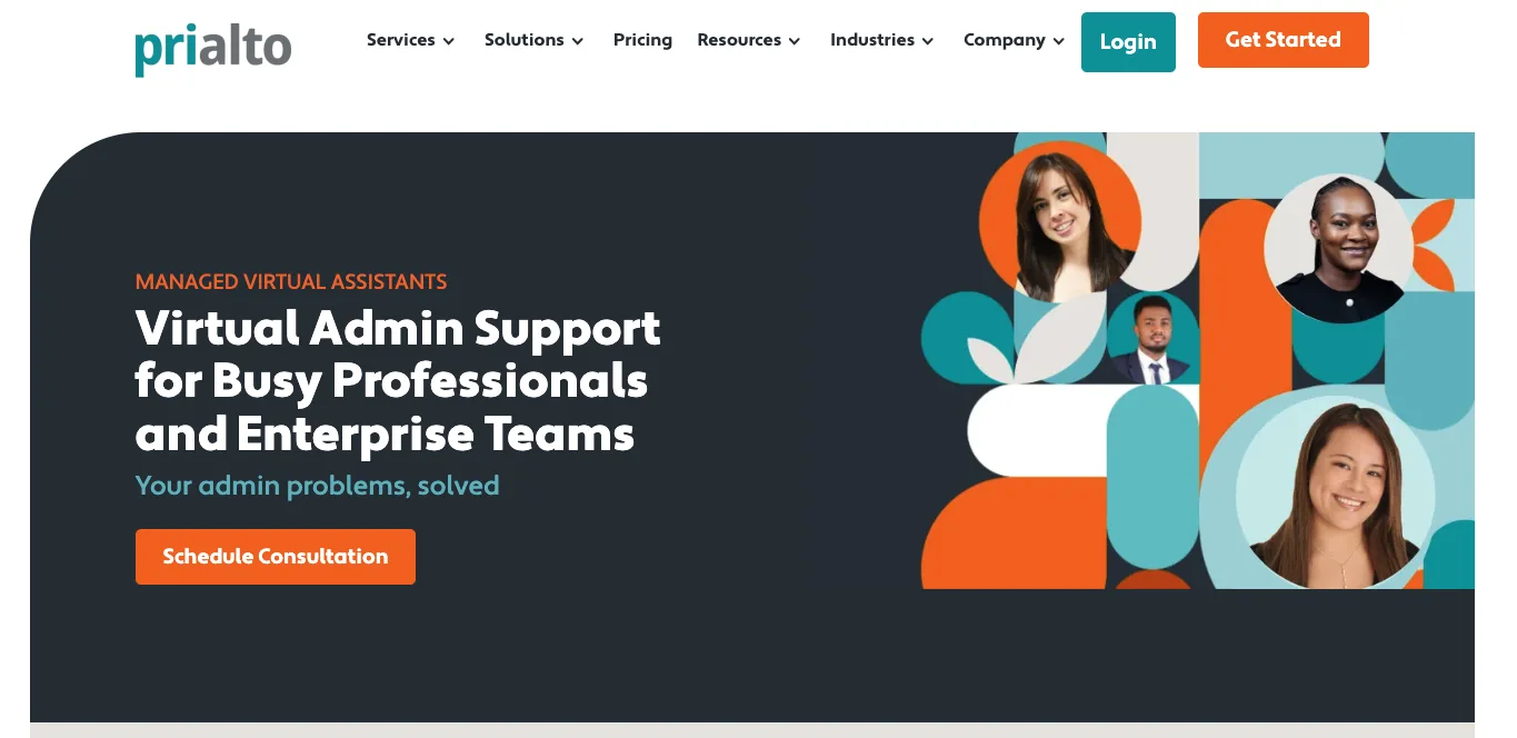 Prialto's home page.