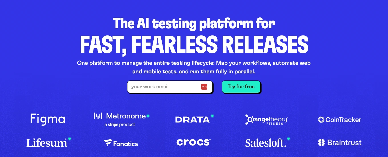 QA Wolf's home page.
