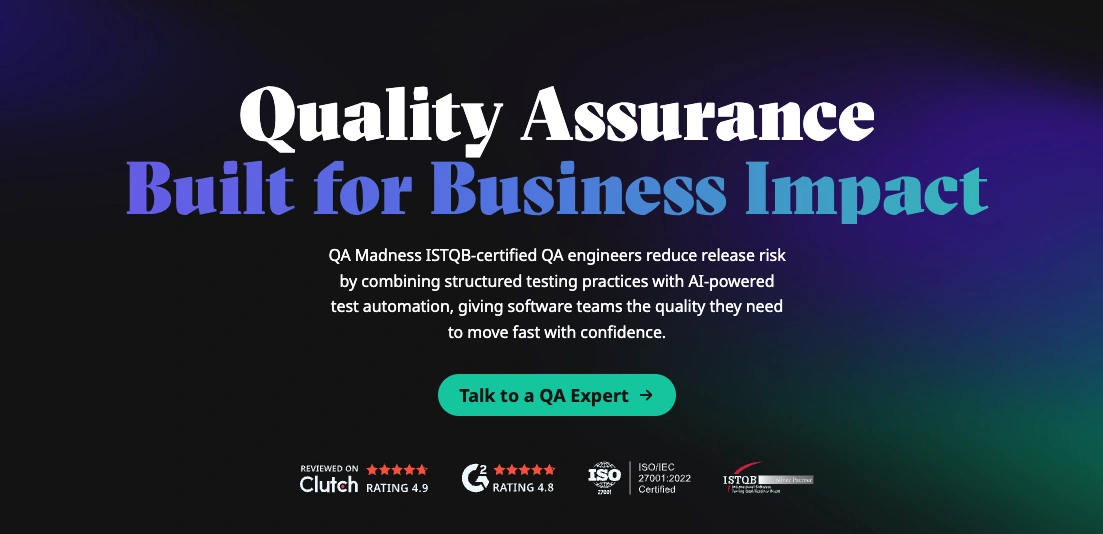QA Madness' home page.