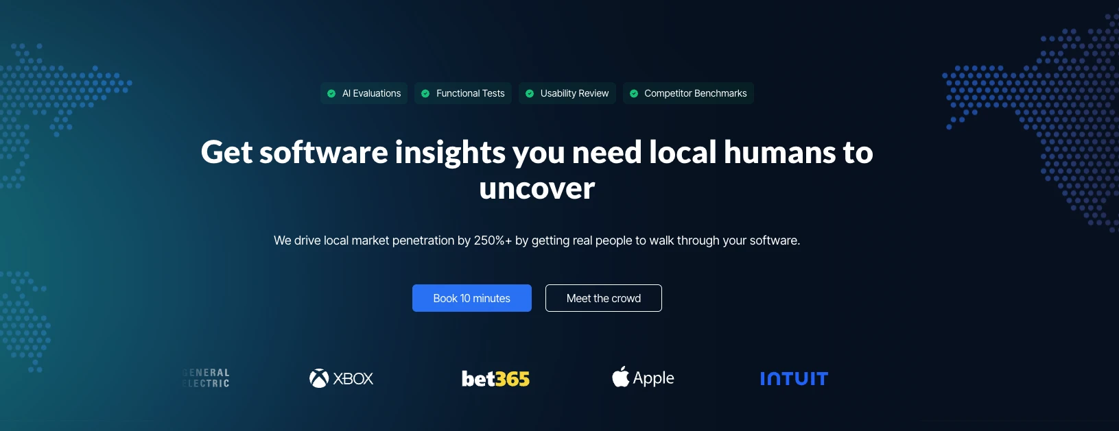 Global App Testing's home page.
