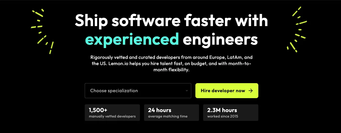 Lemon.io's home page.