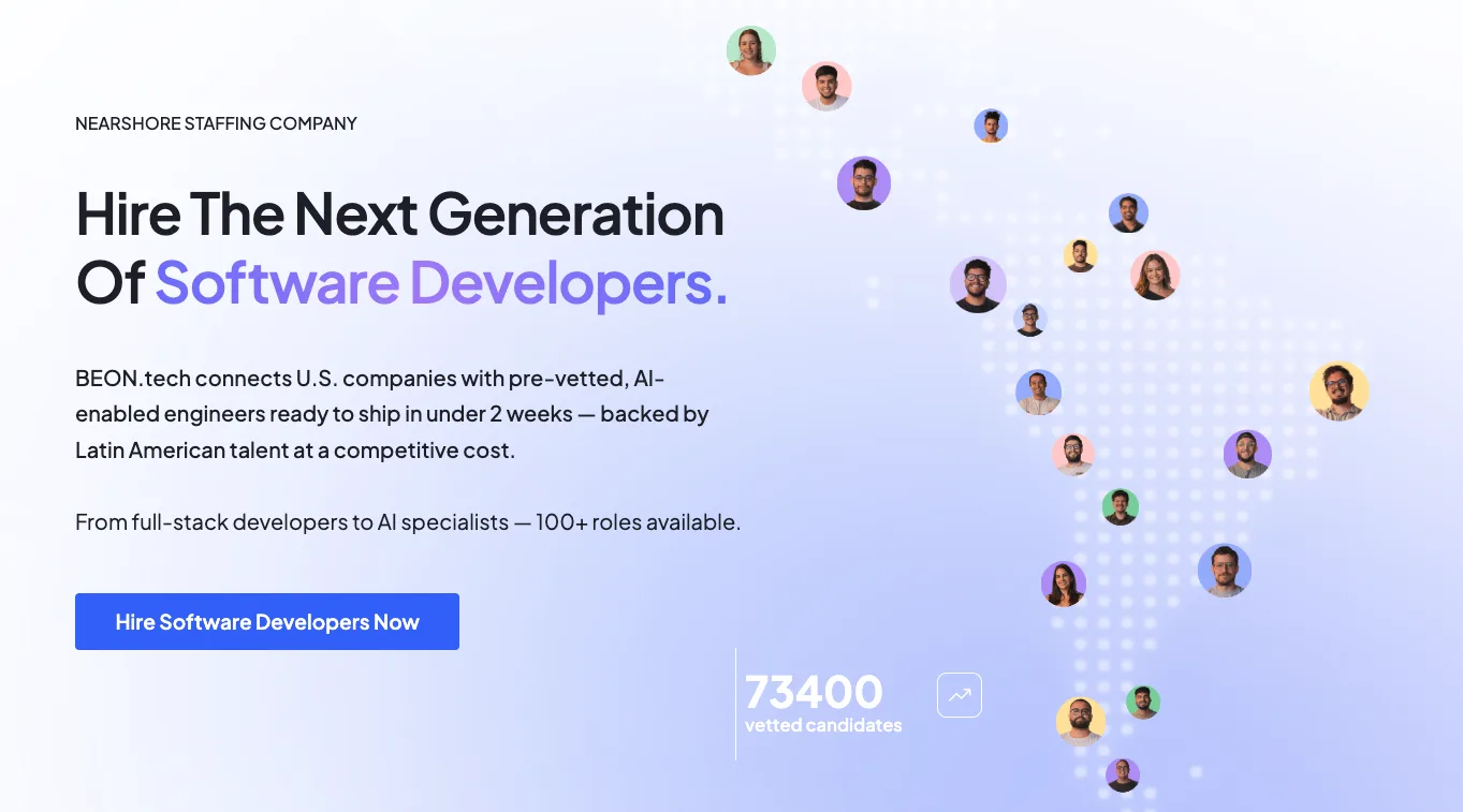 BEON.tech's home page.