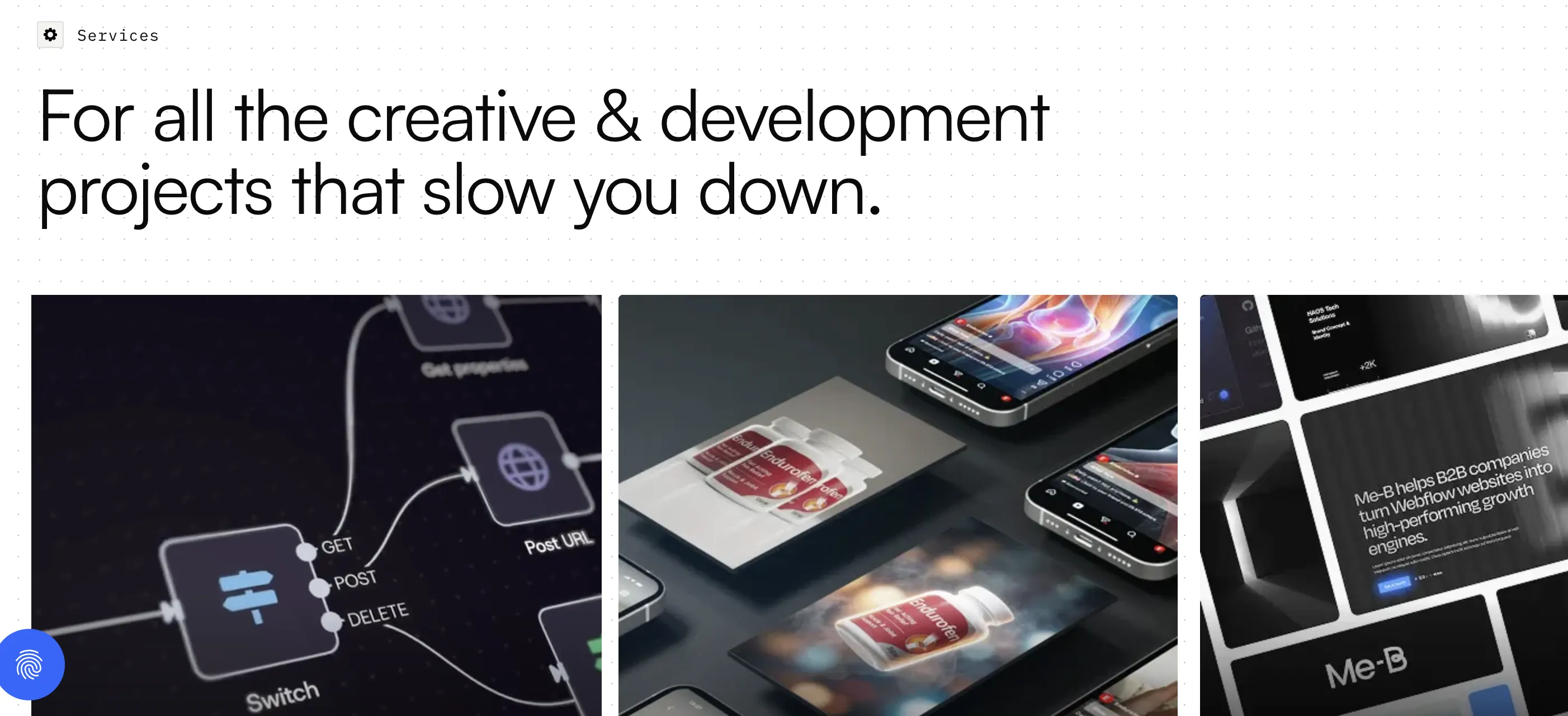 Growmodo's design services page.