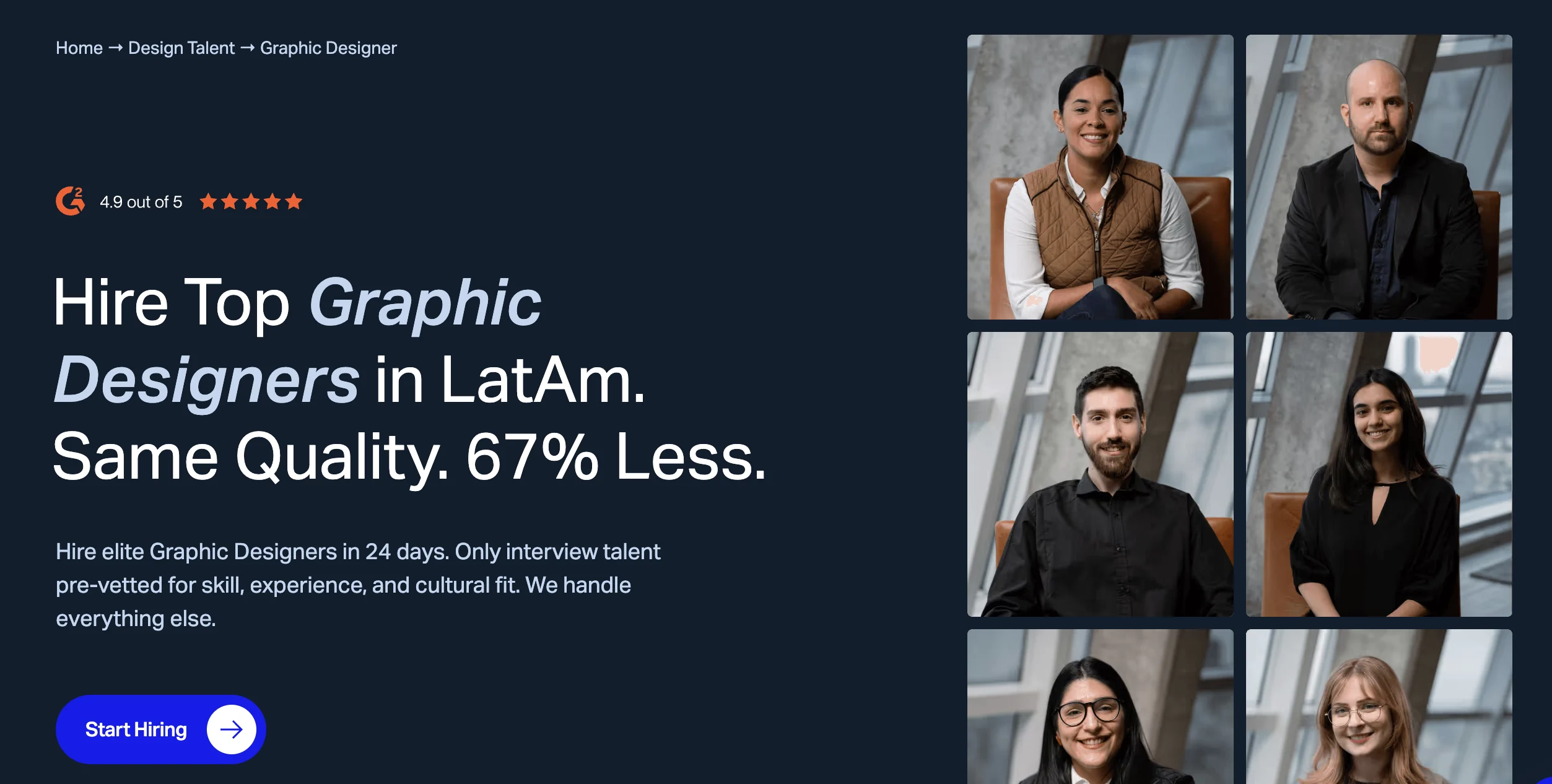 Hire With Near's hire grapic designers page.'